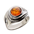 Sterling Silver and Baltic Honey Amber Ring "Hannah"