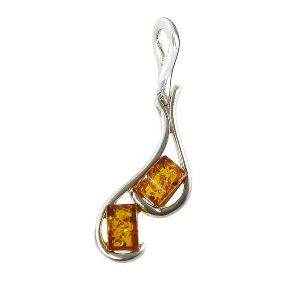 Sterling Silver and Baltic Amber Pendant "Isabella"