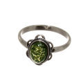 Baltic Green Amber Ring "Brittany"