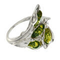Sterling Silver and Baltic Green Amber Ring "Layla"
