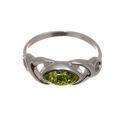 Baltic green amber ring