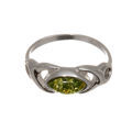 Baltic Green Amber Ring "Lucy"