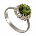 Baltic Green Amber Ring "Megan"