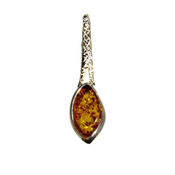 Sterling Silver and Baltic Honey Amber Pendant "Ivana"