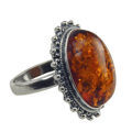 Baltic Honey Amber Classic Oval Ring