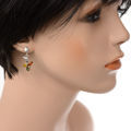 Baltic Multicolored Amber Earrings "Clover"