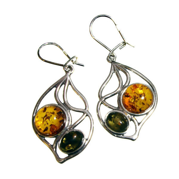 Baltic Honey and Green Amber Earrings "Agnes"