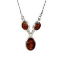 Sterling Silver and Baltic Honey Amber Necklace "Milena"