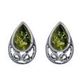 Baltic Green Amber Earrings "Phoebe"