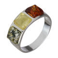 Baltic Multi Colored Amber Ring "Mila"