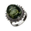 Baltic Green Amber Classic Oval Ring