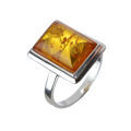 Baltic Honey Rectangle Amber Ring