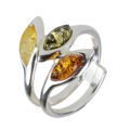 Baltic Multi Colored Amber Ring "Vikki"