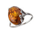 amber and silver ring