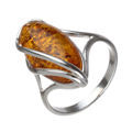 Baltic Honey Oval Amber Ring "Micaela"