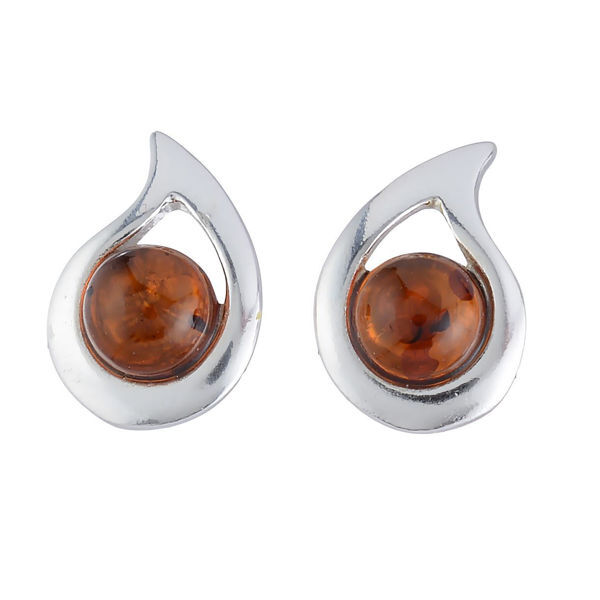 Sterling Silver and Baltic Honey Amber Earrings "Ilona"