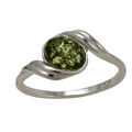 Baltic Green Amber Ring "Estelle"