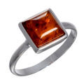 Baltic Honey  Amber Small Square Ring