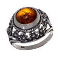 Baltic Honey Amber Ring "Meadow"