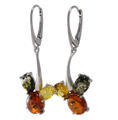 Baltic Multicolored Amber Dangling Earrings "Kayla"