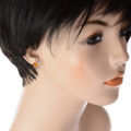 Baltic Honey Amber Stud Earrings "Swan"