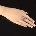 Sterling Silver and Baltic Green Amber Ring "Hazel"