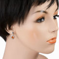 Sterling Silver and Baltic Honey Amber Earrings "Mona"