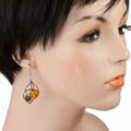 Baltic Honey and Green Amber Earrings "Agnes"