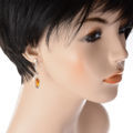 amber drop earrings model