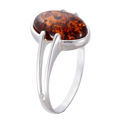 Sterling Silver and Baltic Honey Amber Ring "Federica"