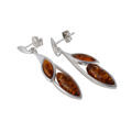 Sterling Silver and Baltic Honey Amber Earrings "Aurora"