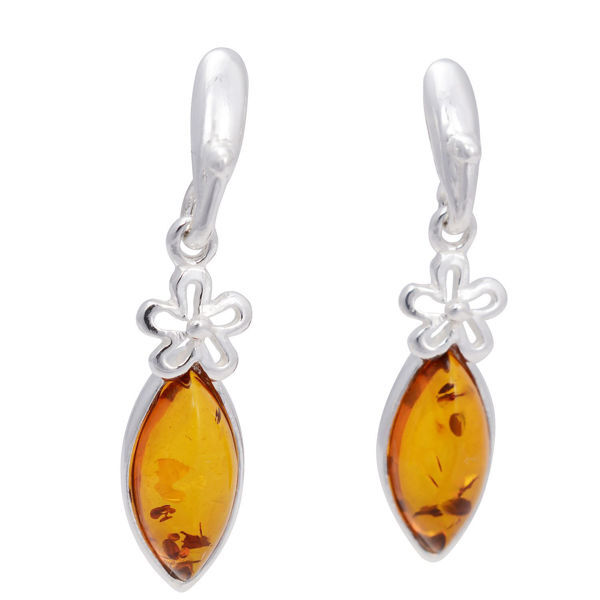Sterling Silver and Baltic Honey Amber Earrings "Sunny"
