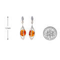 Sterling Silver and Baltic Honey Amber Dangling Earrings "Cindy"