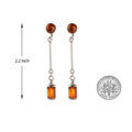 Sterling Silver and Baltic Honey Amber Earrings "Ariana"
