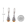 Sterling Silver and Baltic Honey Amber Dangling Earrings