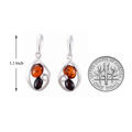Sterling Silver and Baltic Honey Amber Dangling Earrings "Noreen"
