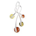 Sterling Silver and Baltic Multicolored Amber Pendant