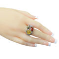 Sterling Silver and Baltic Multicolored Amber Ring "Coral Reef"