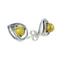 Sterling Silver and Baltic Amber Stud Earrings "Amara"