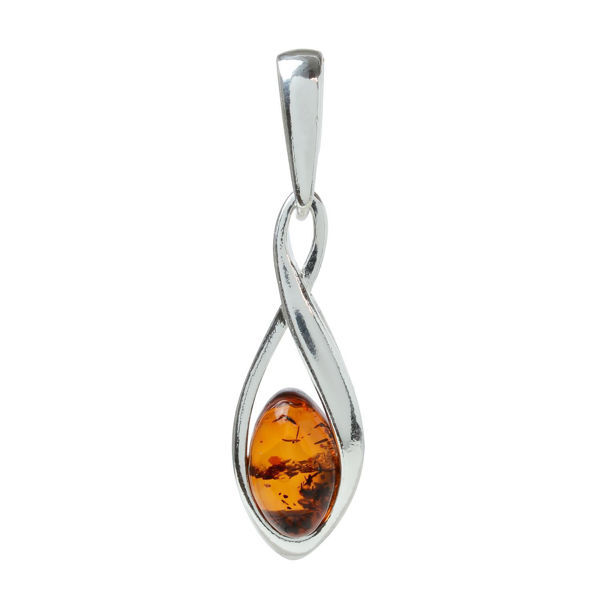Sterling Silver and Baltic Honey Amber Pendant "Elegance"