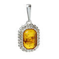 Sterling Silver and Baltic Honey Amber Pendant "Soleil"