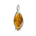 Amber Jewelry - Sterling Silver and Baltic Honey Amber Pendant "Oriana"