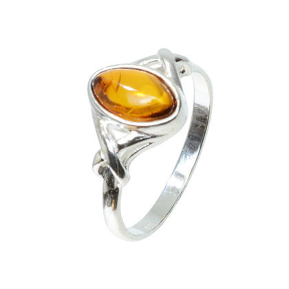 Sterling Silver and Baltic Honey  Amber Ring "Faith"