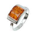 Sterling Silver and Baltic Honey Amber Ring "Sunniva"
