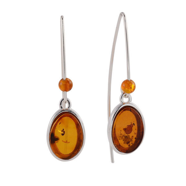 Sterling Silver and Baltic Honey Amber Earrings "Christy"