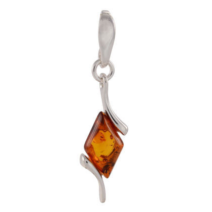 Sterling Silver and Baltic Amber Pendant "Agnella"