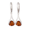 Sterling Silver and Baltic Honey Amber French Lever Back Earrings