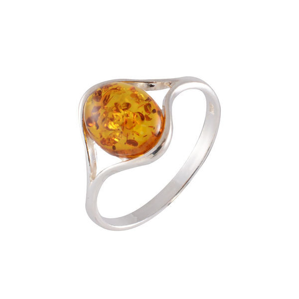 Sterling Silver and Baltic Honey  Amber Ring "Khloe"