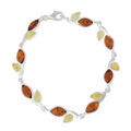 Sterling Silver Honey and Lemon Baltic Amber Bracelet, Amber Jewelry Collection