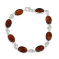 Sterling Silver Honey Baltic Amber Bracelet "Michelle", Amber Jewelry Collection